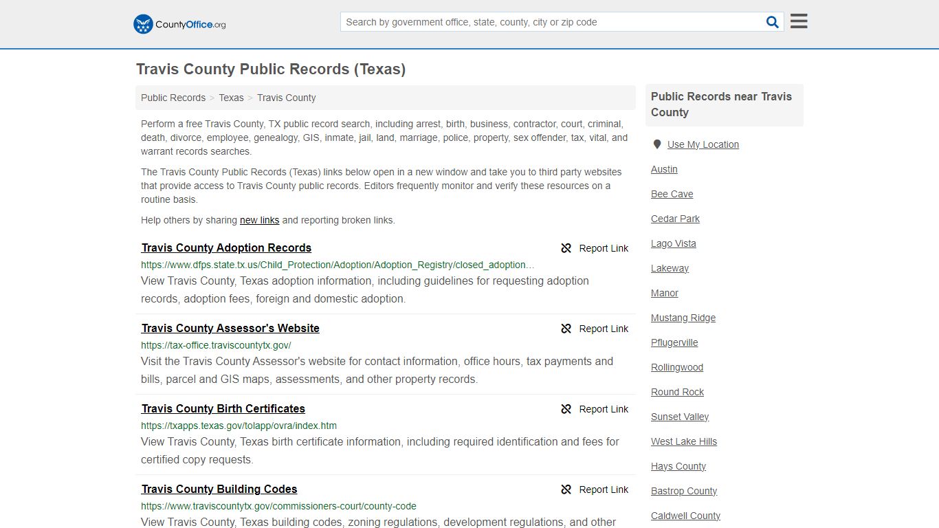 Public Records - Travis County, TX (Business, Criminal, GIS, Property ...